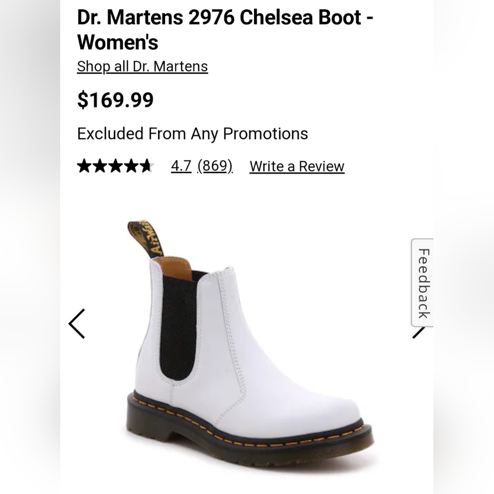 Dr. Martens White Ankle Booties